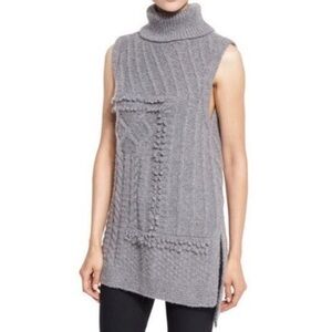 Derek Lam Turtleneck Oversized Sleeveless Sweater Vest